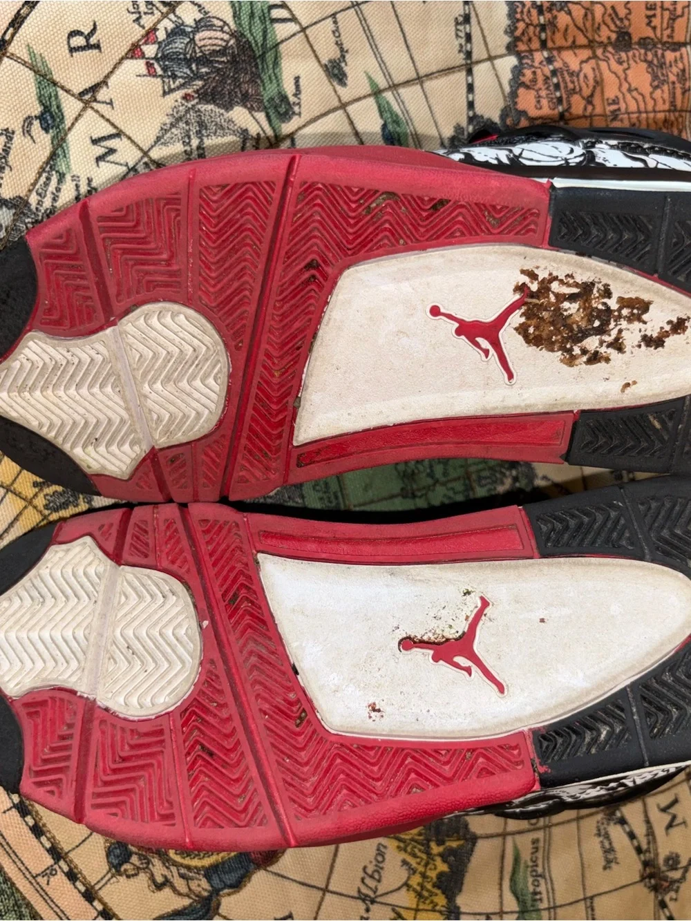 Jordan Kids Black White Red Graphic Retro 4 Sneakers